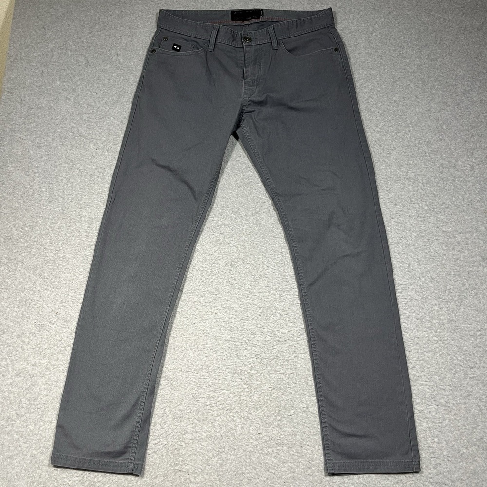 Oakley Jeans Mens 34x32 Gray Slim Fit Cotton Blend Stretch Medium Wash Denim